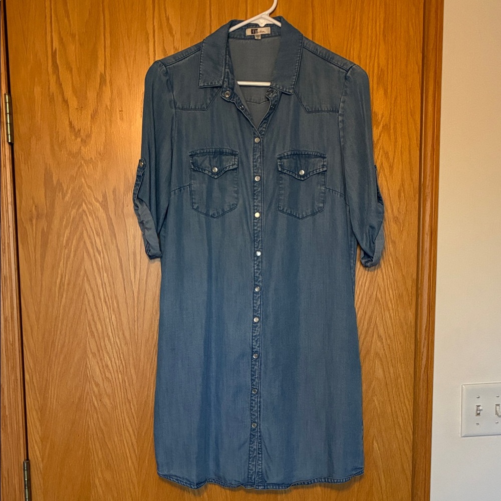 Kut from the Kloth Denim Shirt Dress in Blue